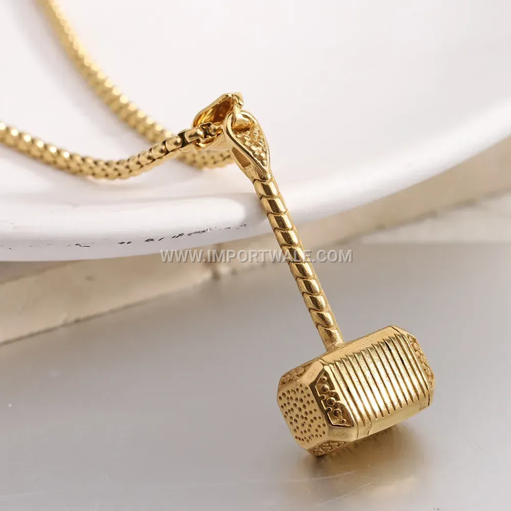 Men's Stainless Steel Thor Hammer Pendant Necklace