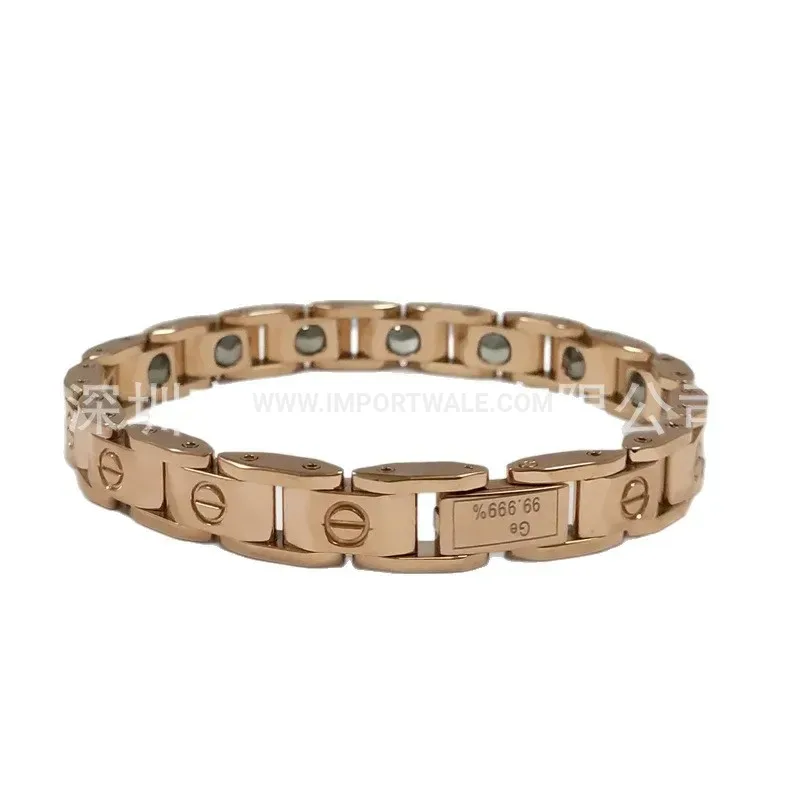 Chic Titanium Steel Germanium Bio Magnetic Couple Bracelet