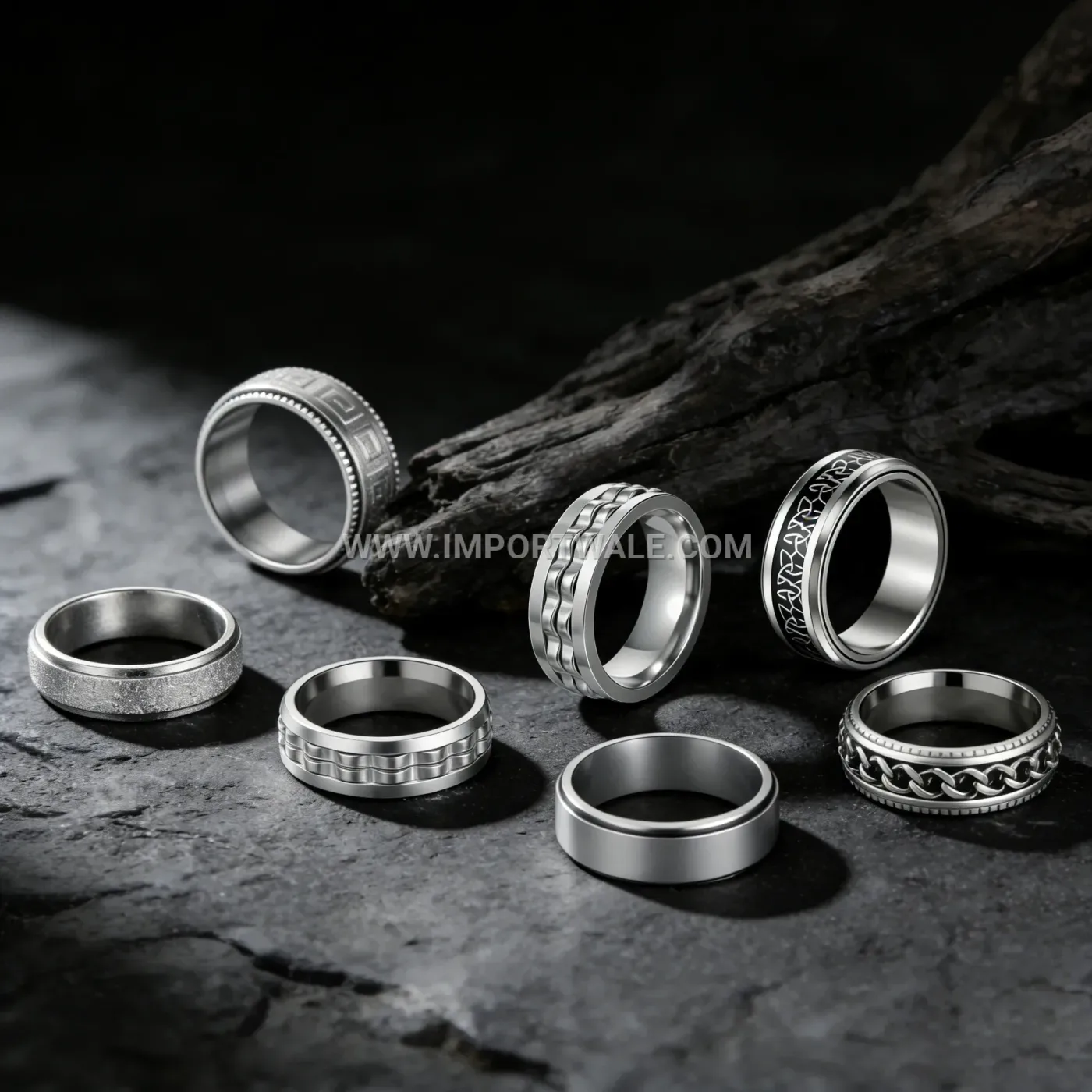 Rotatable Stainless Steel Spinner Ring Set