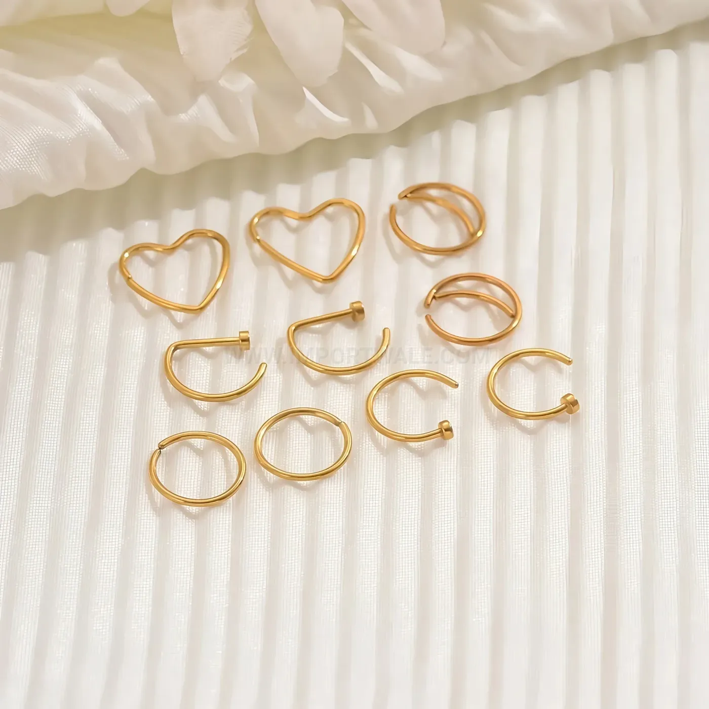 Premium Simple Heart Stainless Steel C-Shaped Open Nose Ring