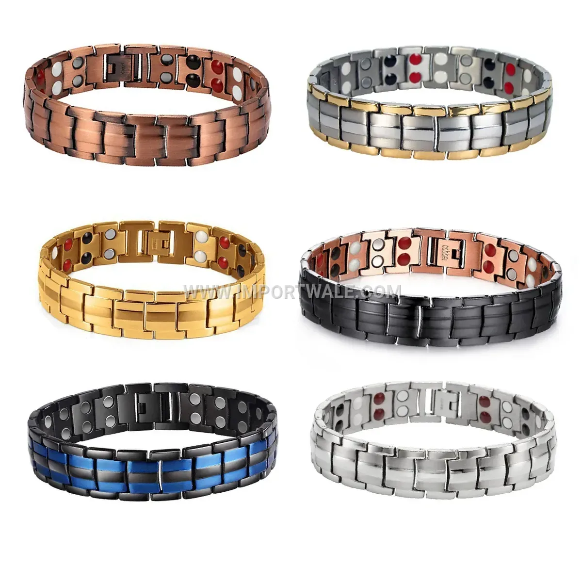 Vintage Geometric Titanium Steel Magnetic Energy Bracelet