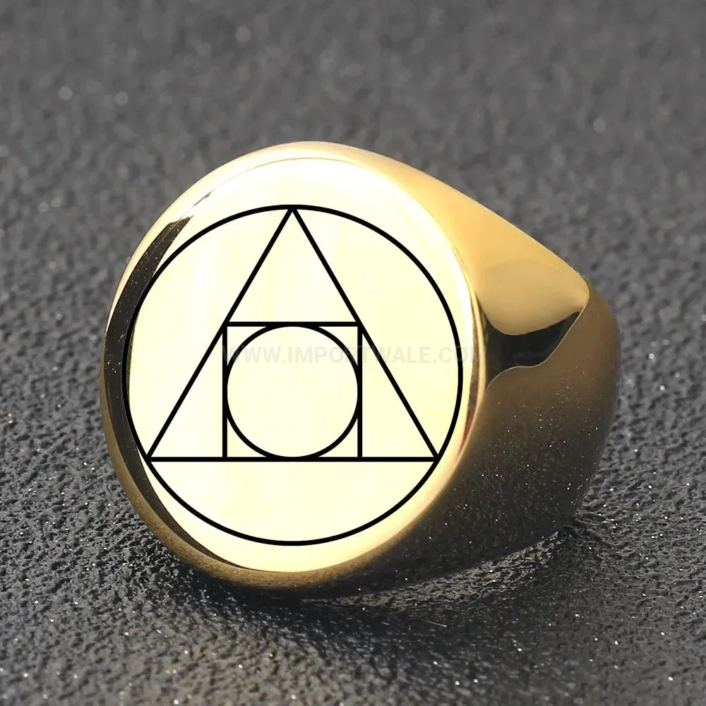 Elegant Geometric Triangle Stainless Steel Signet Ring