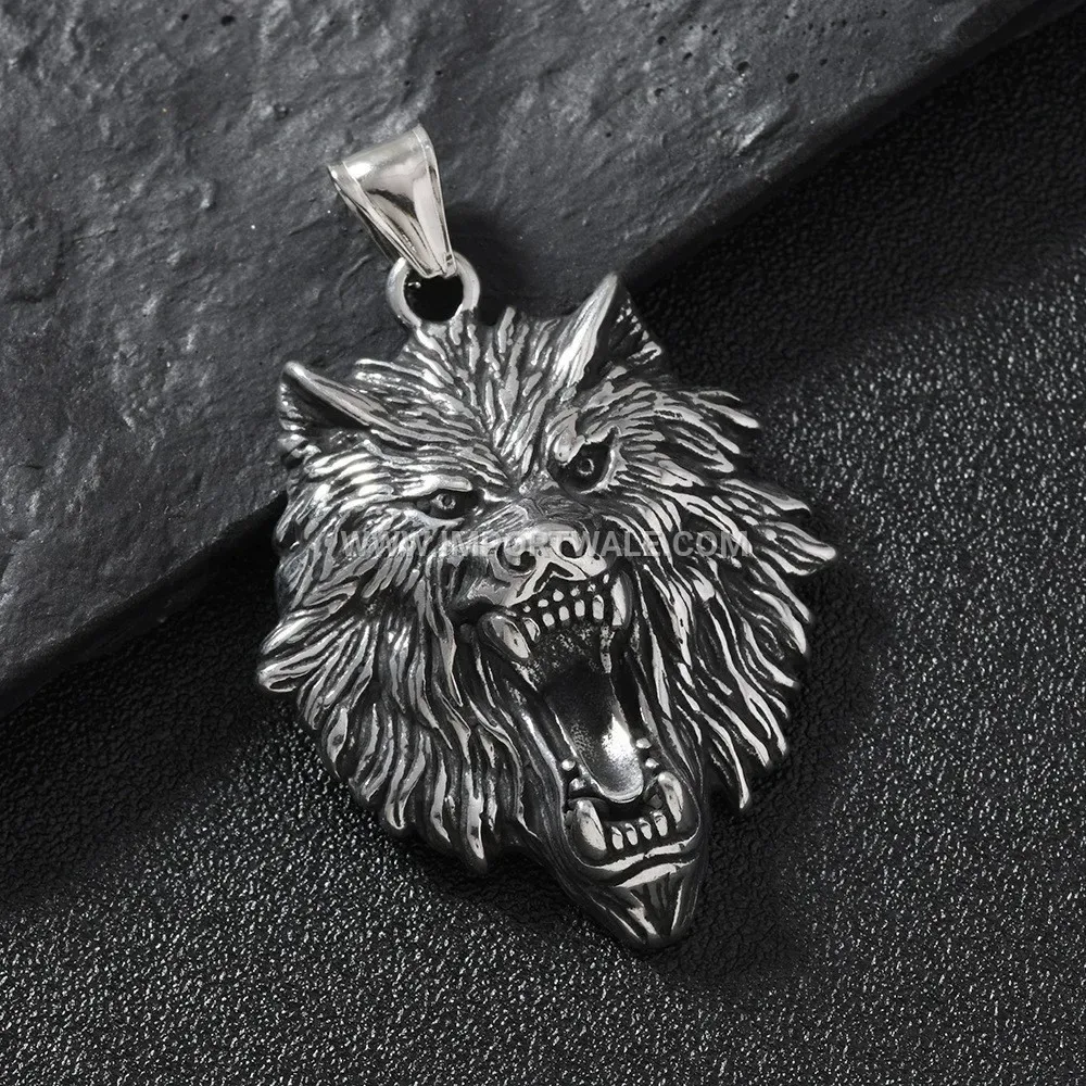 Men's Stainless Steel Gothic Skull and Owl Hip Hop Pendant