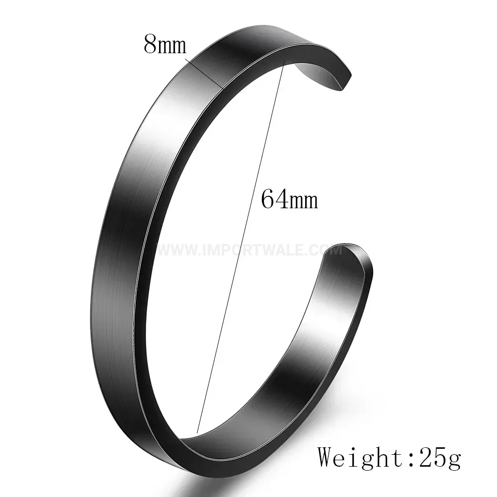 Premium Minimalist Stainless Steel Open C-Shape Bangle Bracelet