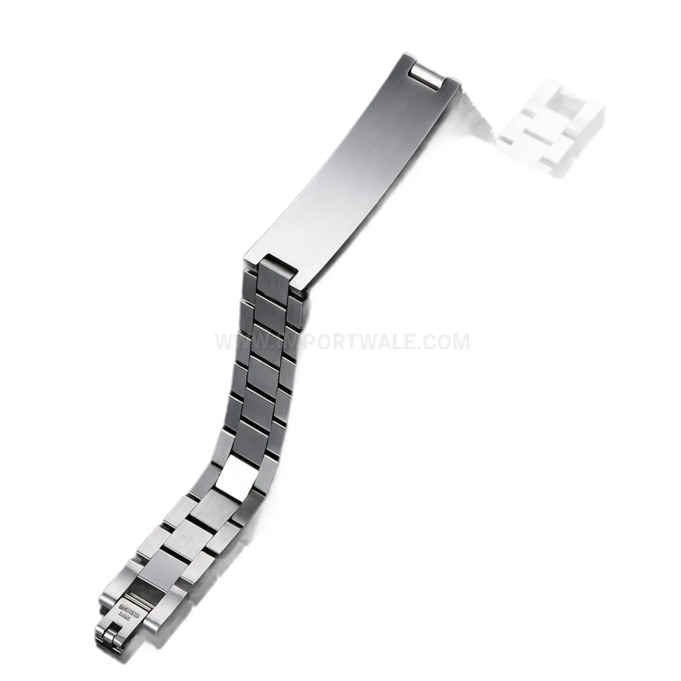 Classic Rhinestone Curved Plate Titanium Steel Unisex Chain Bracelet