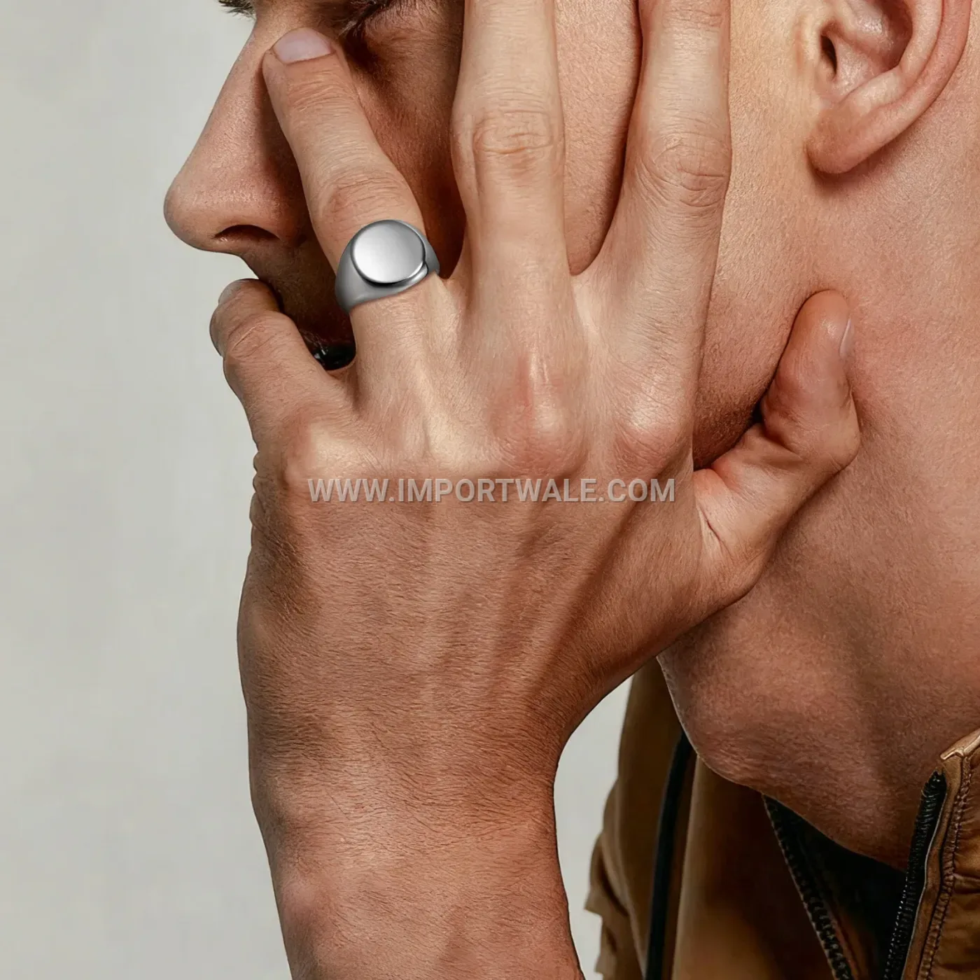 Round Cast Stainless Steel Signet Ring
