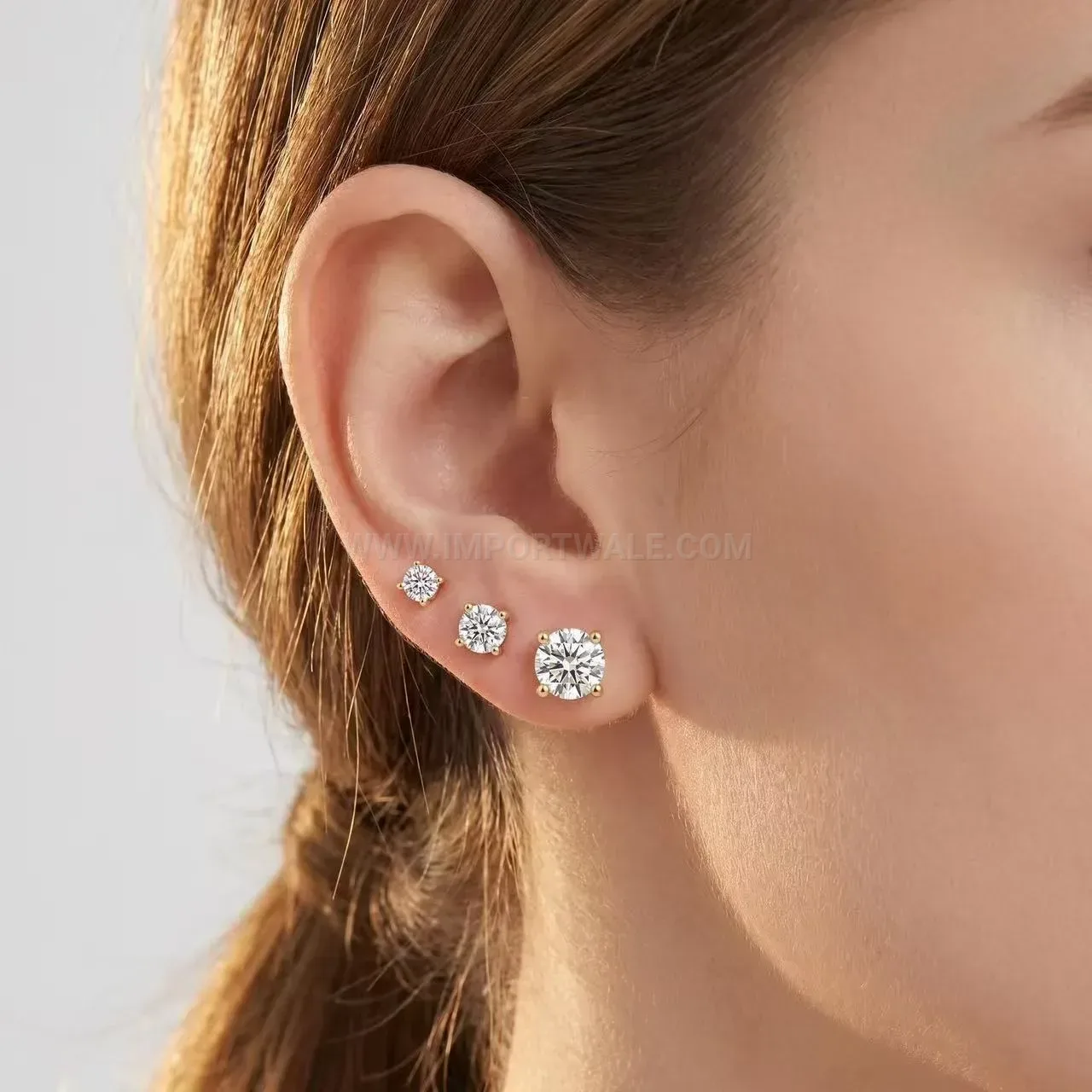Chic Cubic Zirconia Stainless Steel Floral Cartilage Piercing Stud Set