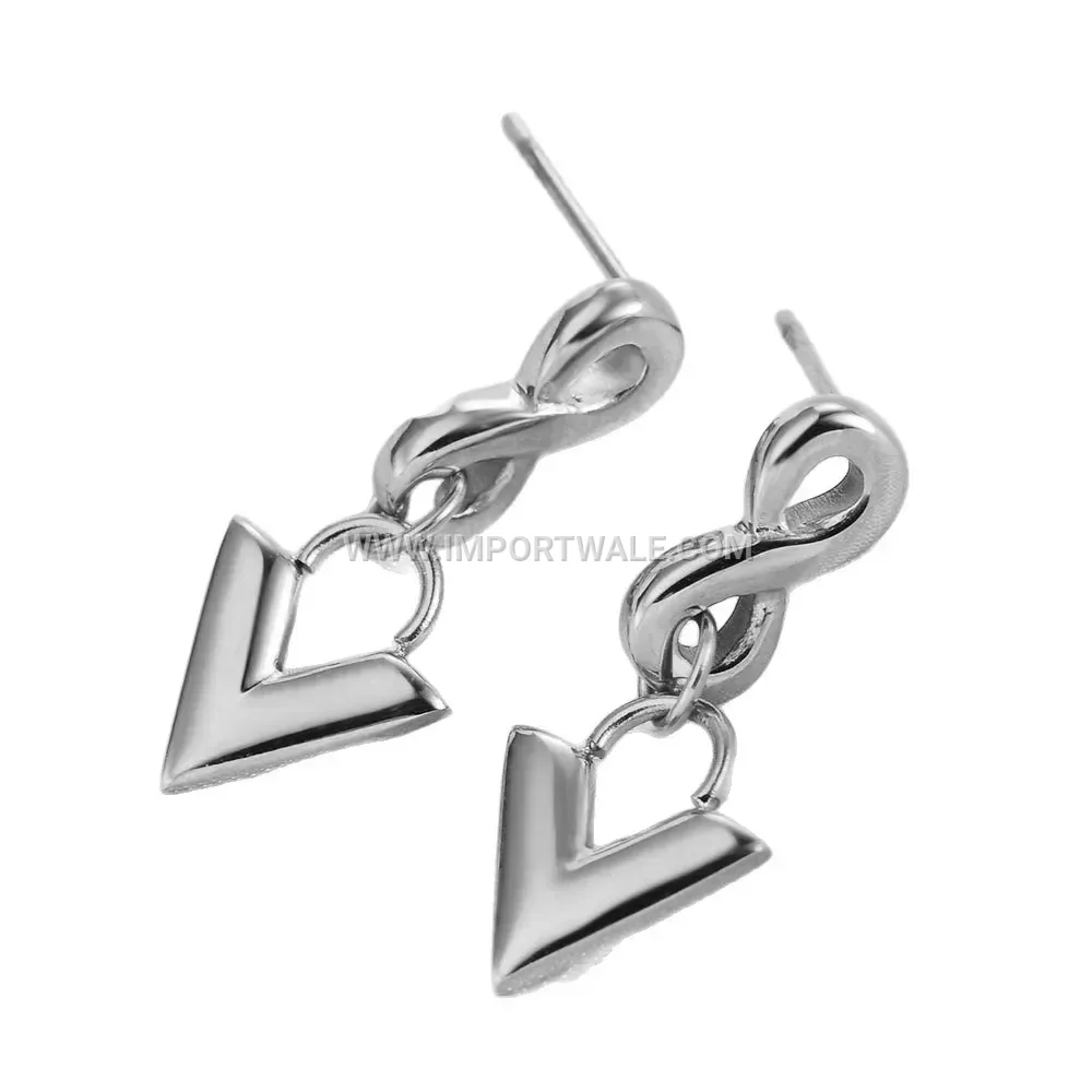 Geometrical Stainless Steel Infinity Loop Drop Earrings