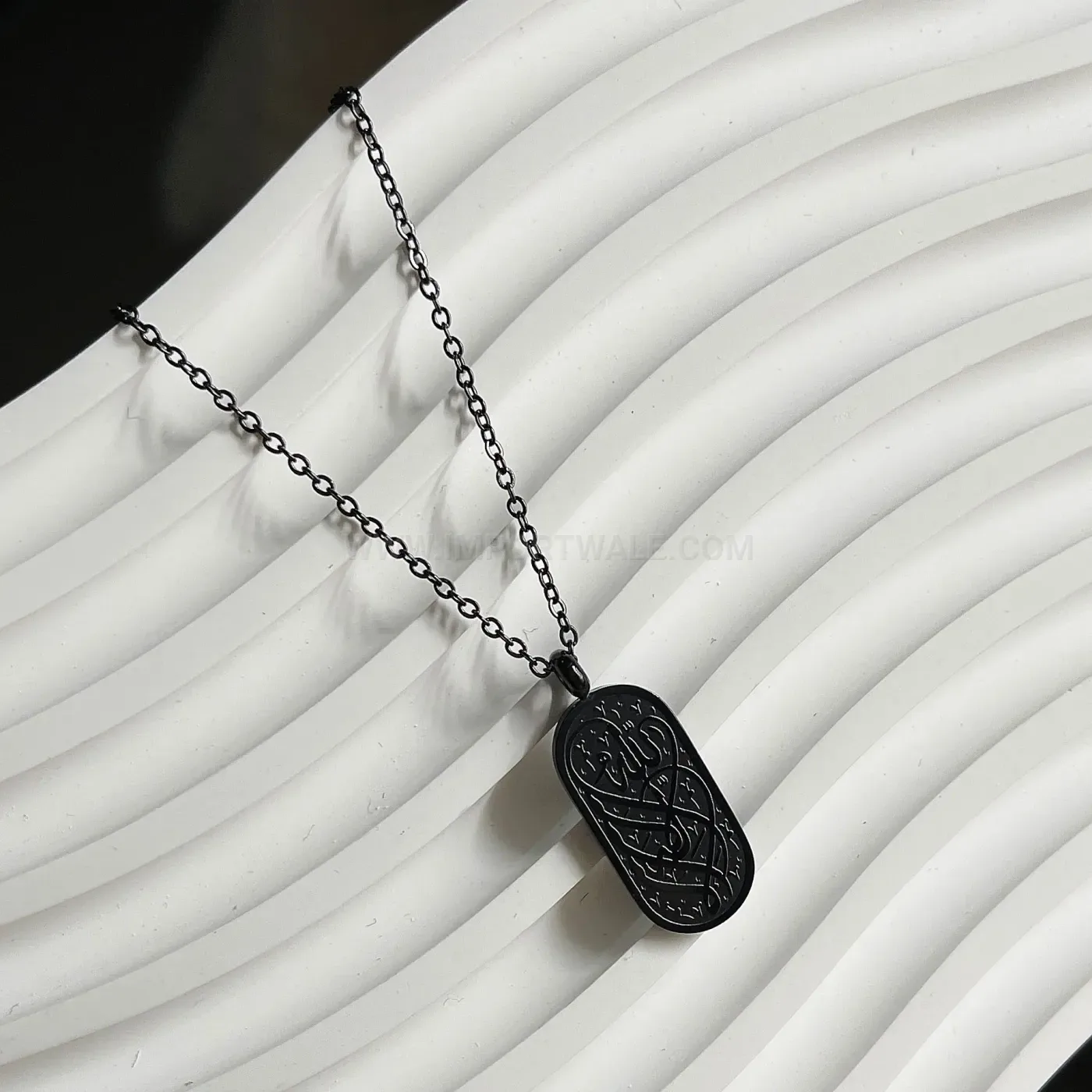 Fashion Stainless Steel Arabic Inscription Quran Pendant Necklace
