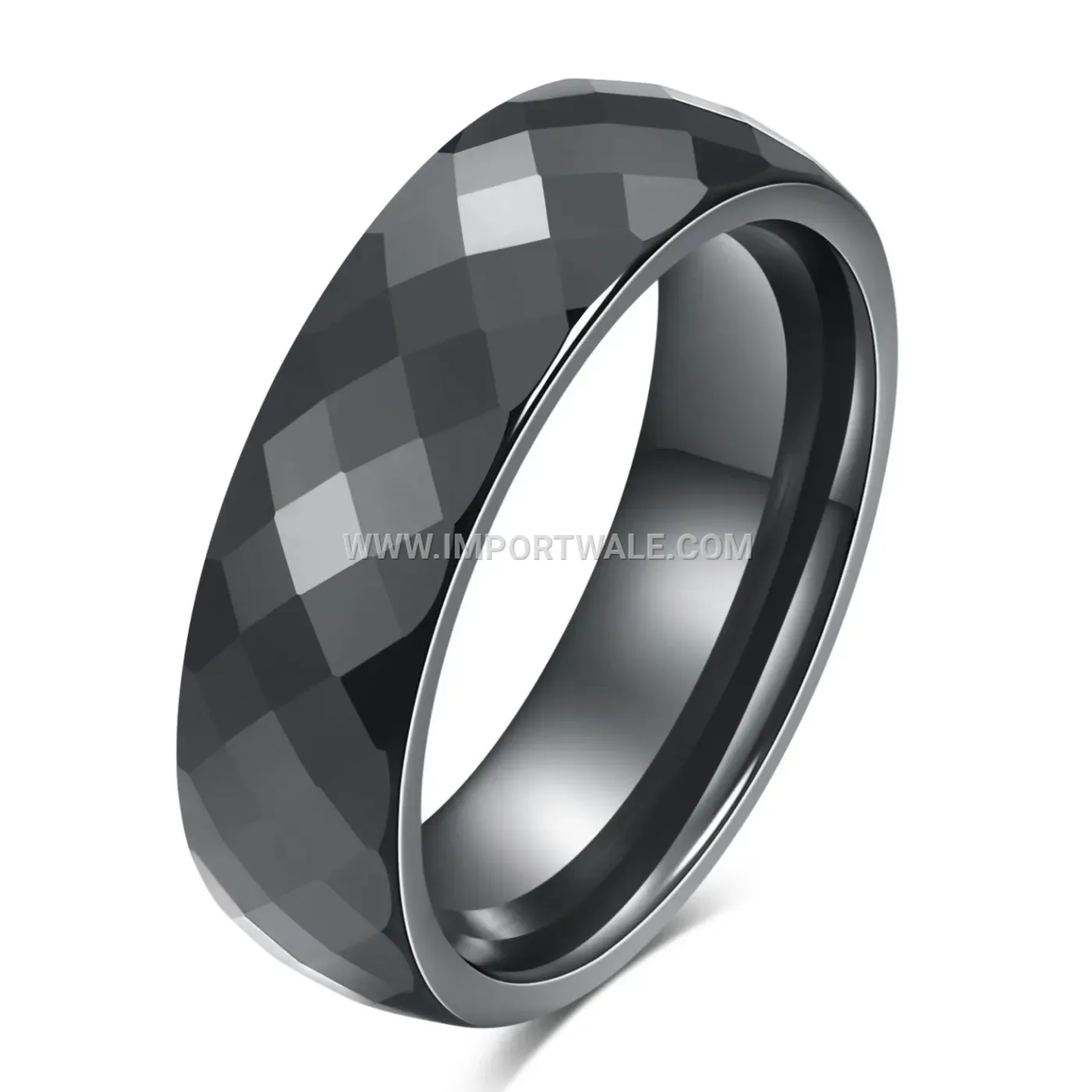 Faceted Minimalist Ceramic Band Ring