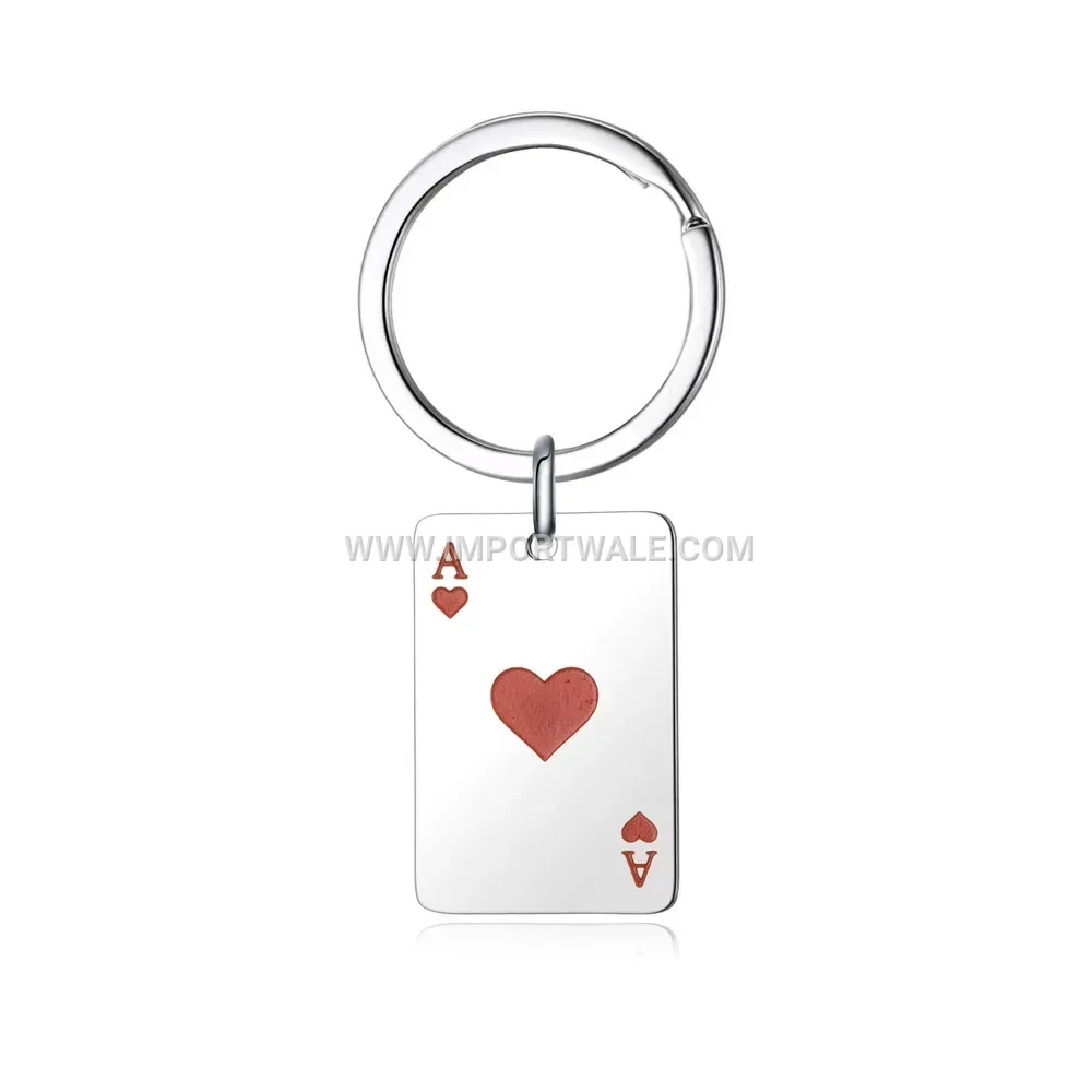 Ace of Spades Stainless Steel Playing Card Tag Pendant