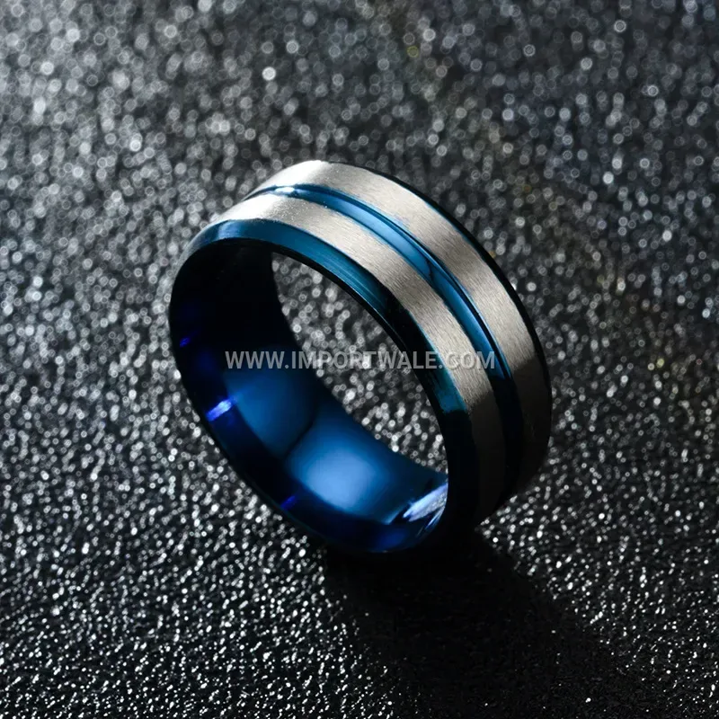 Dual Beveled Edge Stainless Steel Band Ring