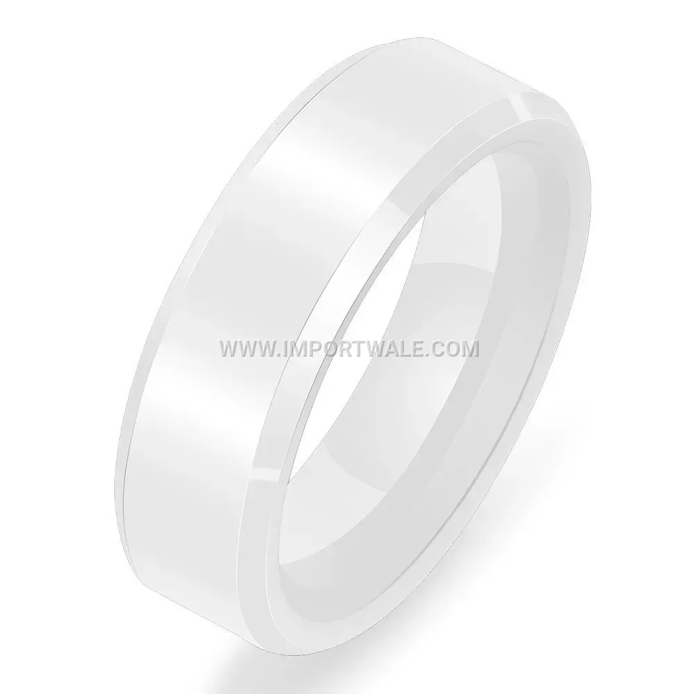 Smooth Polished 6mm Classic Ceramic Band Ring