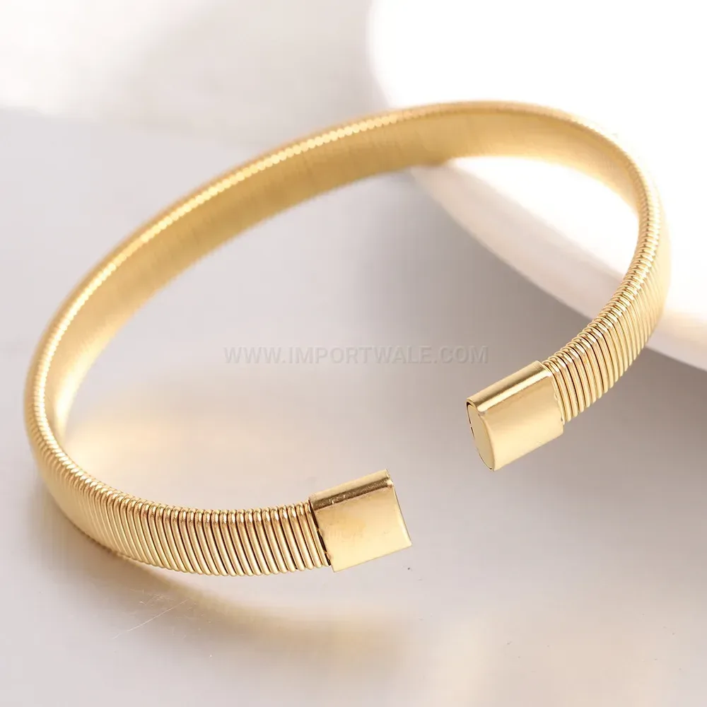 Chic Minimalist Stainless Steel Flexible Open Wire Cuff Bracelet