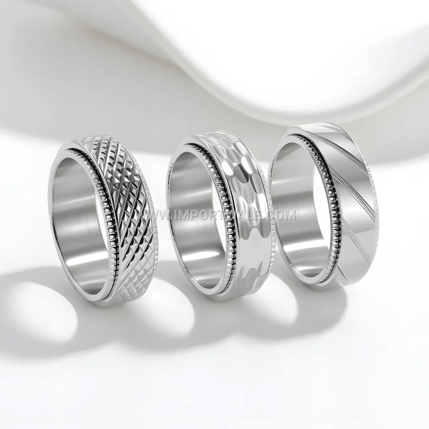 Textured Spinner Stainless Steel Band Ring