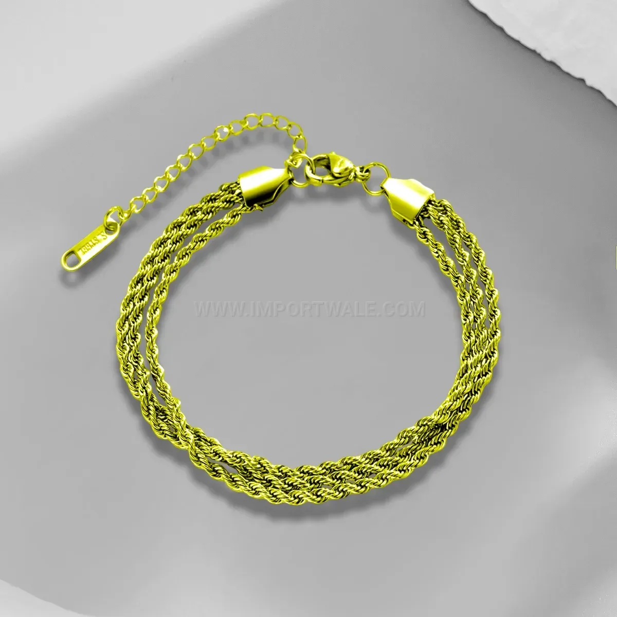 Multi Layered Twist Chain Stainless Steel Statement Bracelet