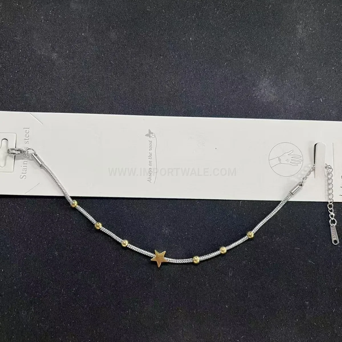 Minimalist Stainless Steel Star Bead Anti Tarnish Bracelet