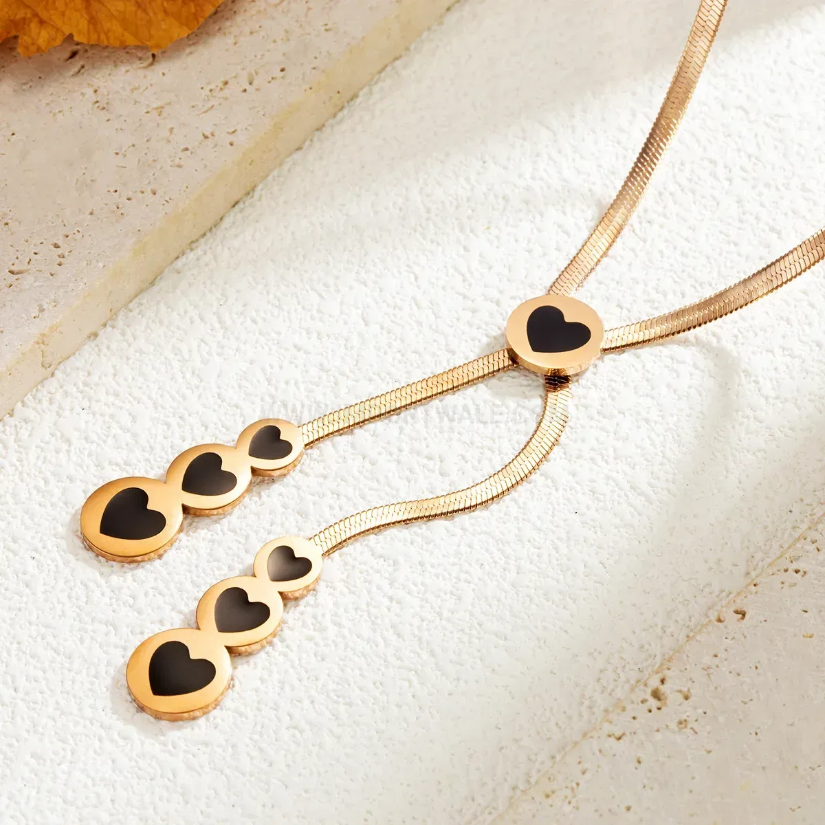 Titanium Steel Heart Pendant Choker Necklace