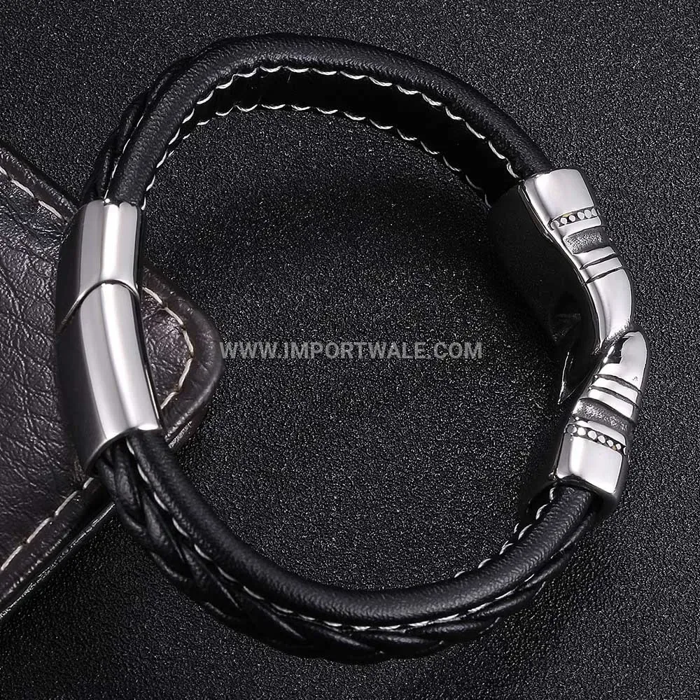 Double Layer Cutout C Shape Stainless Steel Bangle