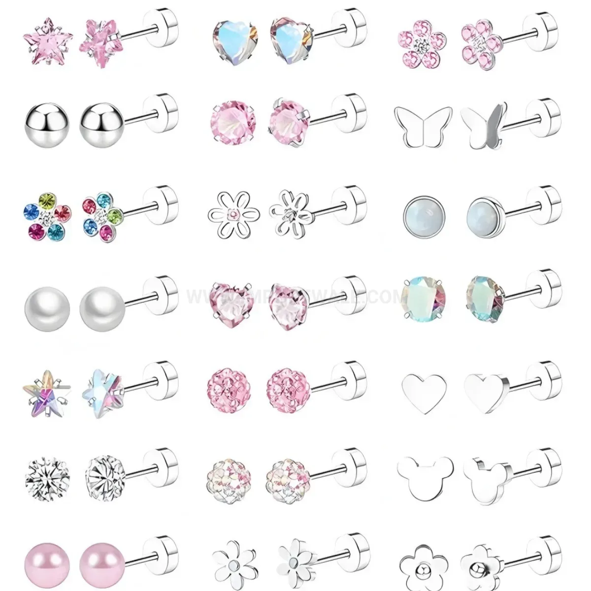 Designer Titanium Steel Clay Ball Cartilage Piercing Earring Set