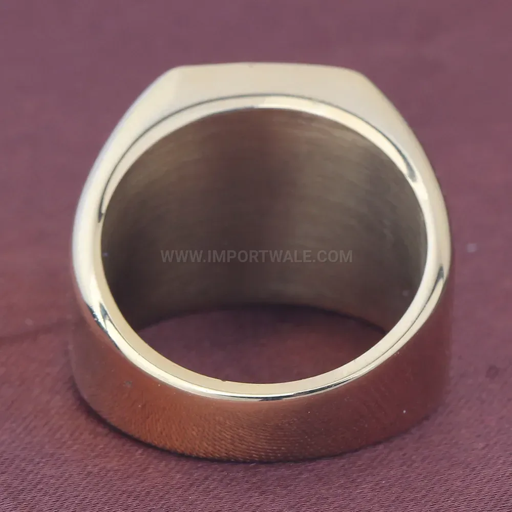 Fashion Gold Plated Stainless Steel Initial Signet Ring