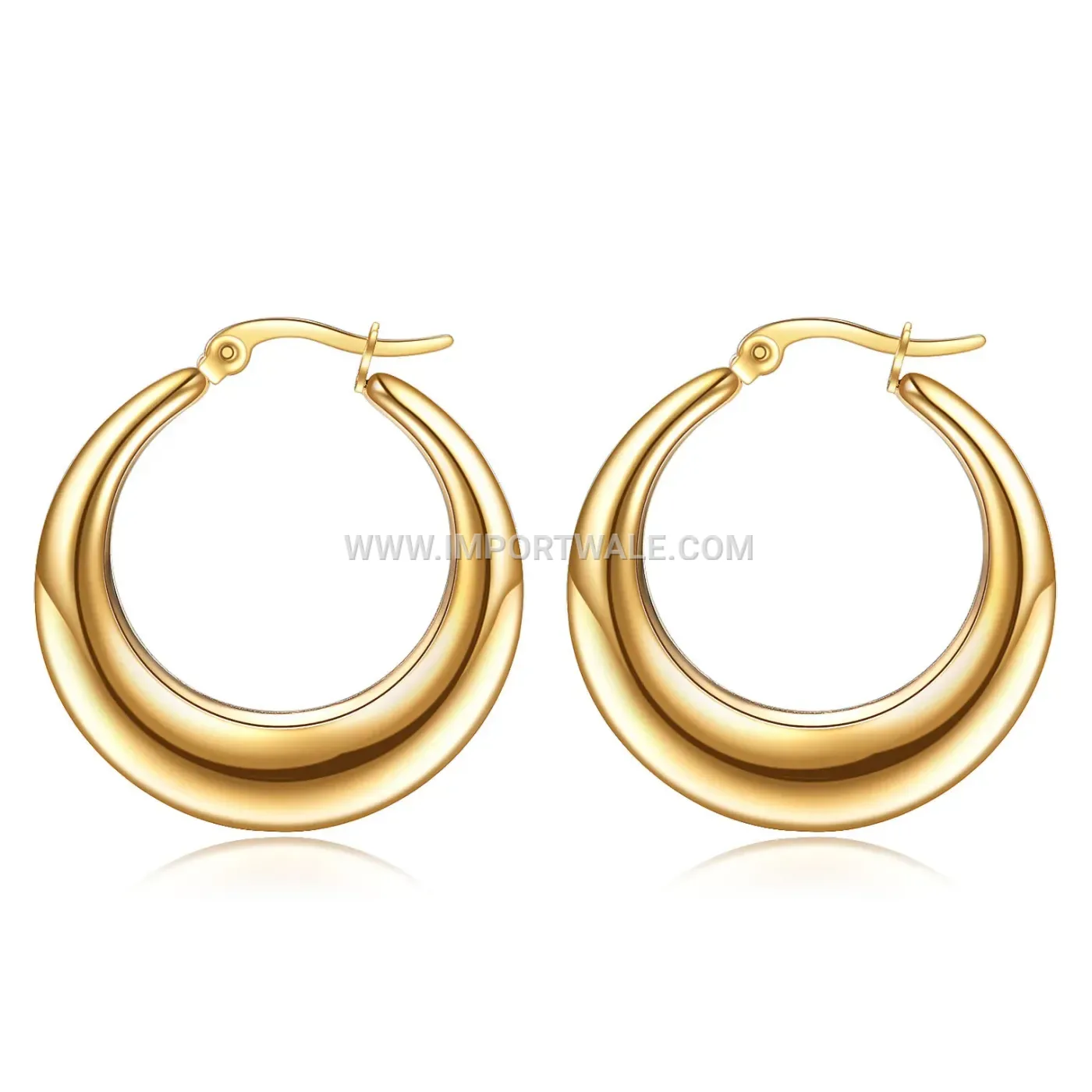 Textured Threaded Hoop Stainless Steel Earrings