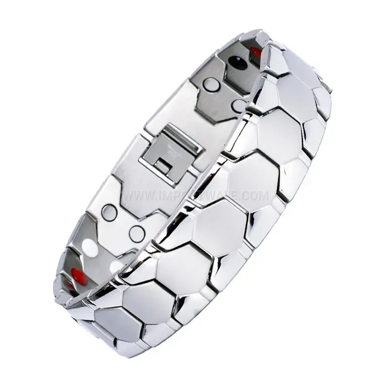 Premium Wide Titanium Steel Four In One Bio Magnetic Bracelet