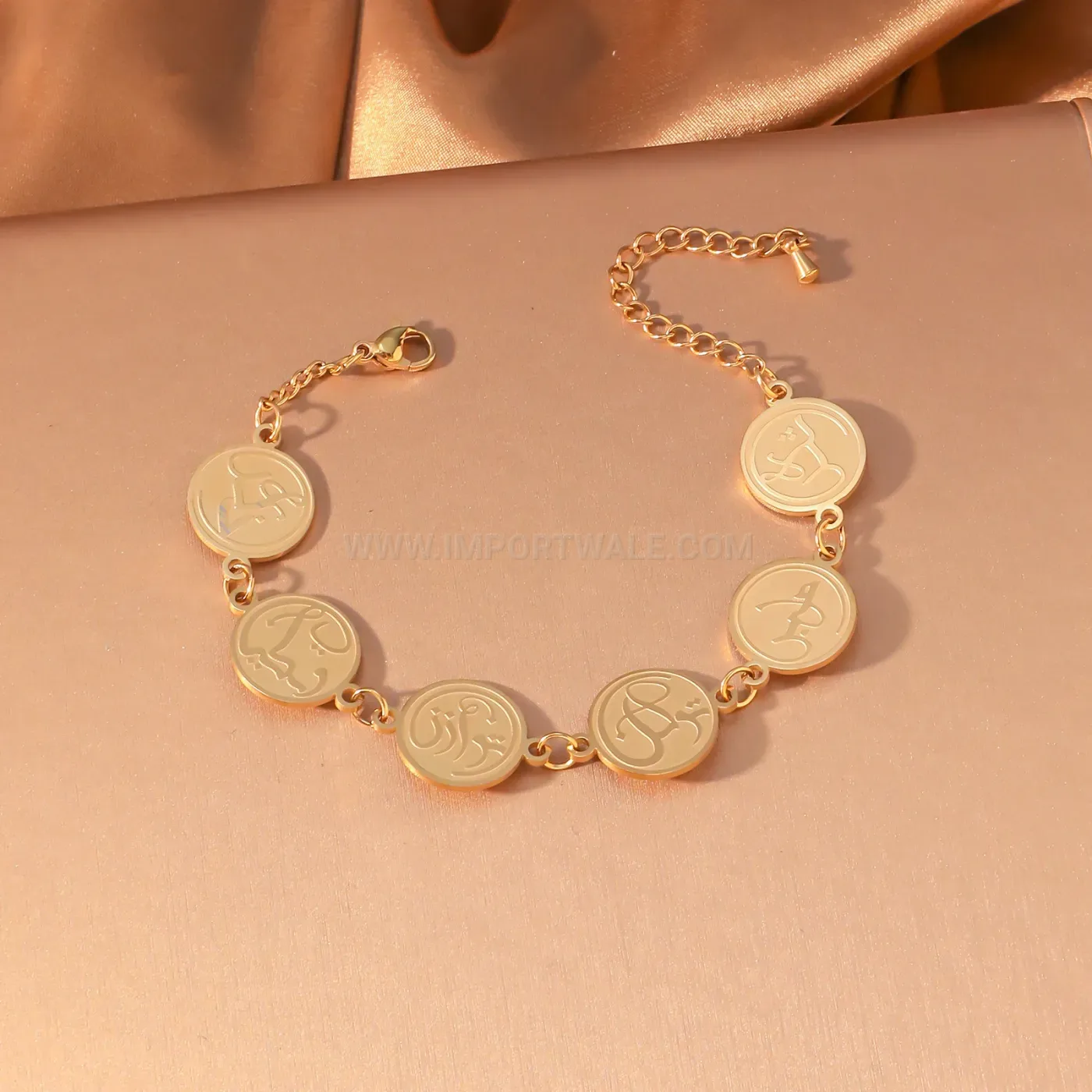 Stainless Steel Arabic Calligraphy Ummi Charm Link Chain Bracelet