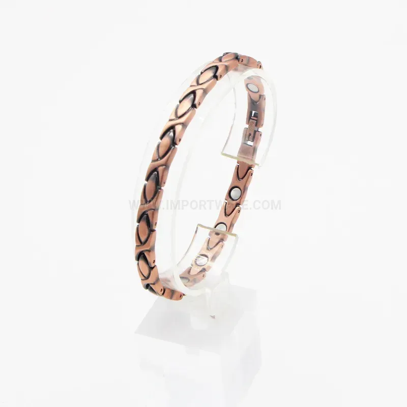 Modern Minimalist Copper Fish Bio Magnetic Charm Bracelet