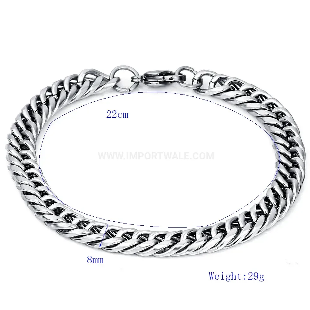 Sleek Cuban Snake Chain Stainless Steel Bracelet