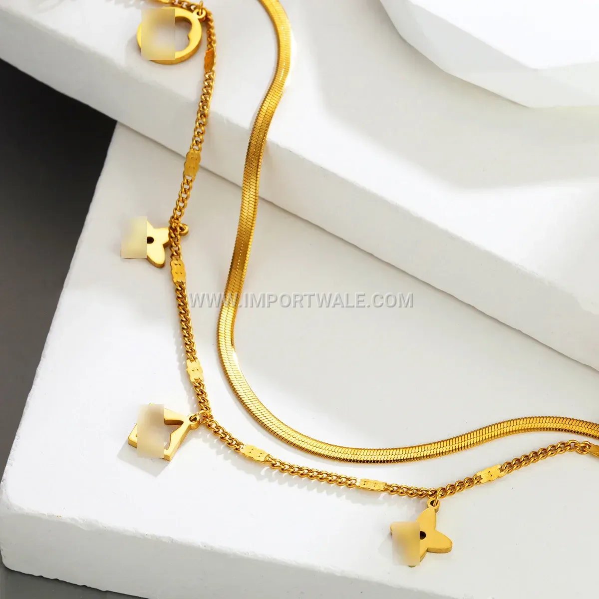 Elegance Four Leaf Clover Anti Tarnish Premium Anklet