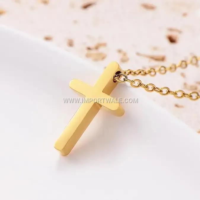 Minimalist Stainless Steel Cross Pendant Link Chain Necklace