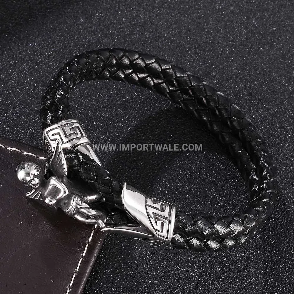 Vintage Geometric Alloy Magnetic Bracelet with Antique Bronze Plating