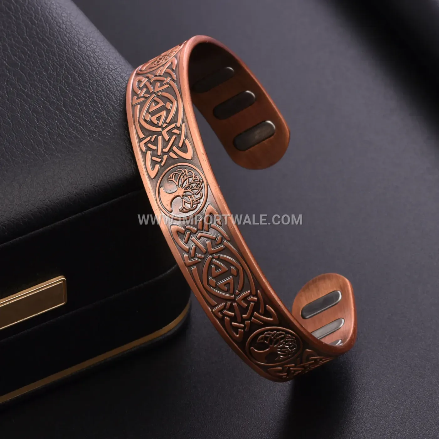 Celtic Sun Moon Tree Of Life Copper Magnetic Cuff Bracelet