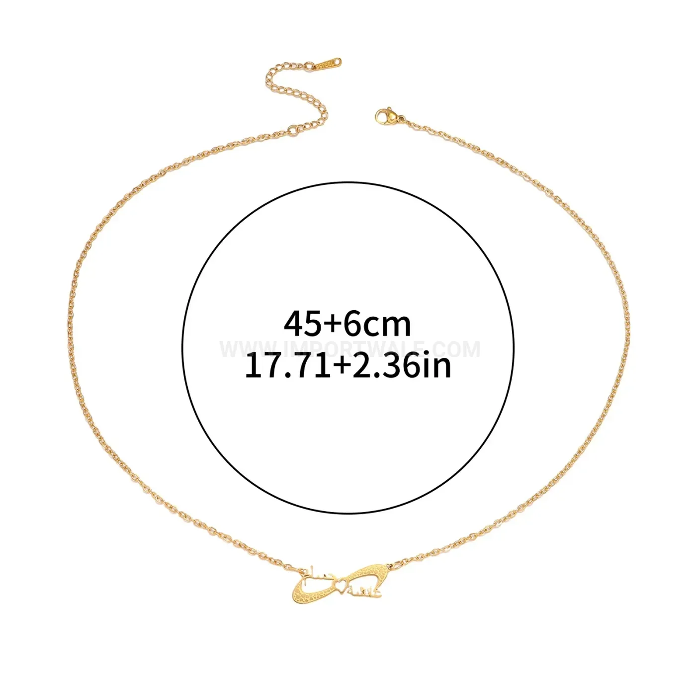 Fashion Stainless Steel Islamic Arabic Calligraphy Bow Pendant Necklace