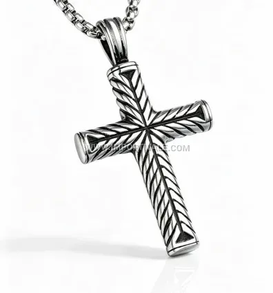 Men Stainless Steel Cross Pendant Necklace
