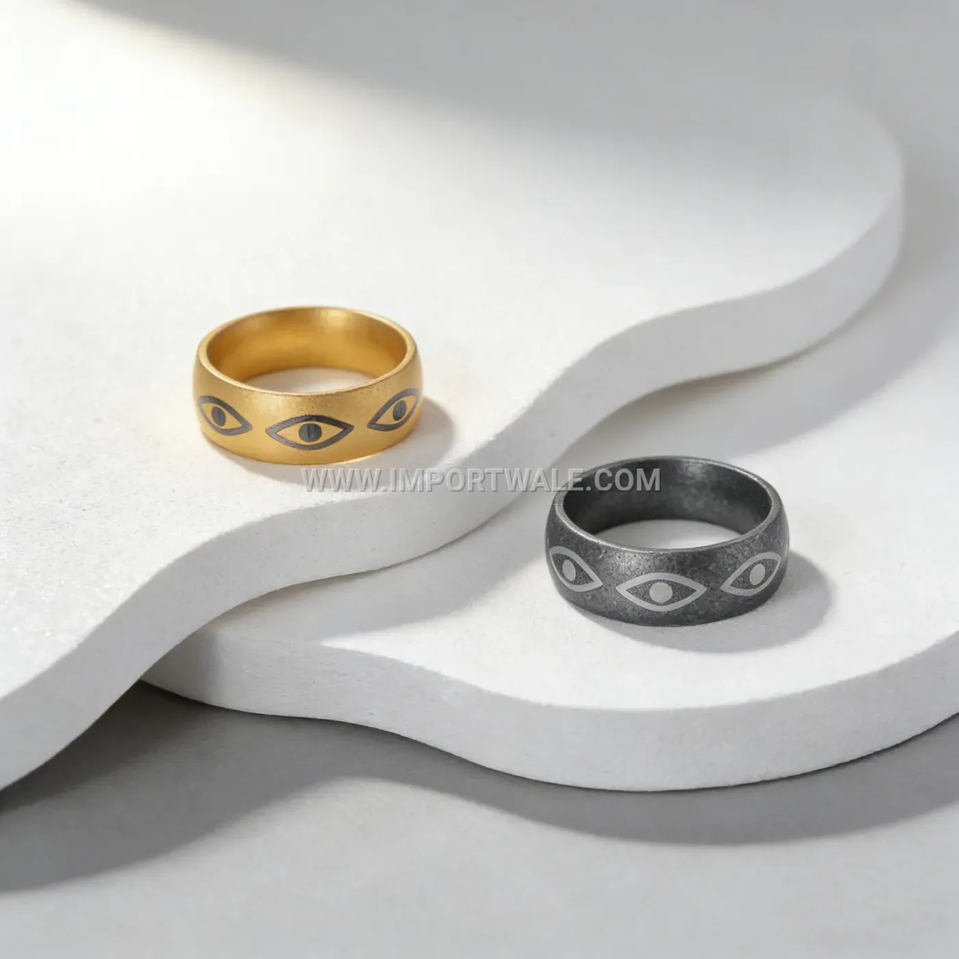 Faceted Geometric Stainless Steel Band Ring
