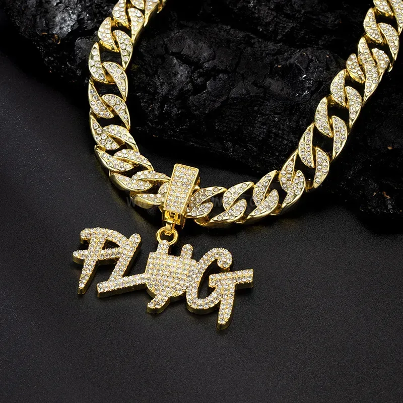 Iced Out Plug Motif Alloy Hip Hop Pendant