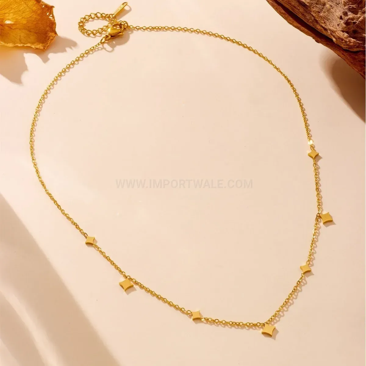 Elegant Geometric Heart Pendant Titanium Steel Gold Chain