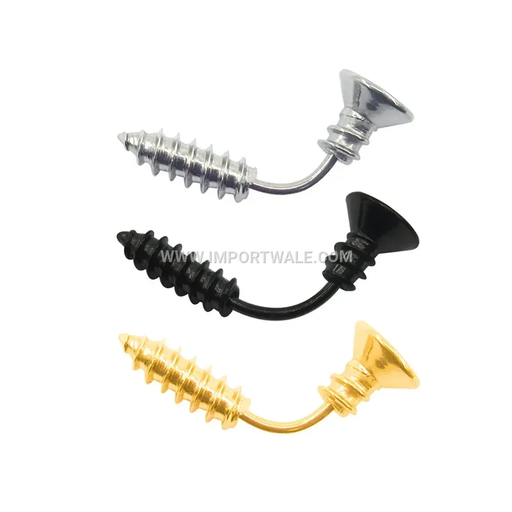 Edgy Spike Screw Stainless Steel Stud Earrings