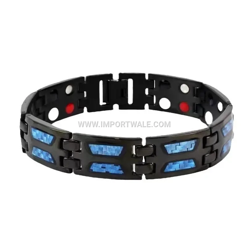 Men's Butterfly Carbon Fiber Vacuum Plated Adjustable Titanium Bracelet