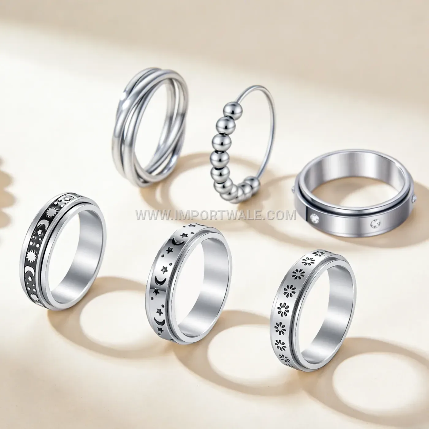Spinning Celestial Flower 304 Stainless Steel Band
