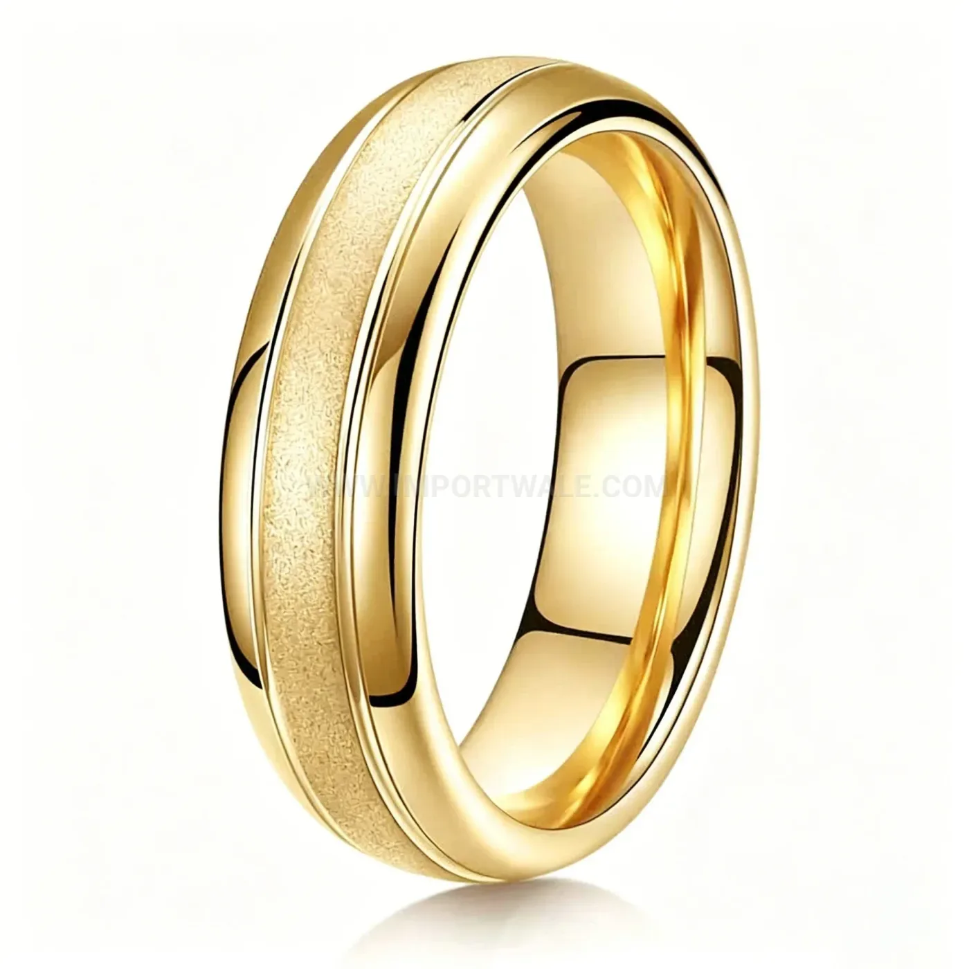 Modern Minimalist Matte Center 304 Stainless Steel Band Ring