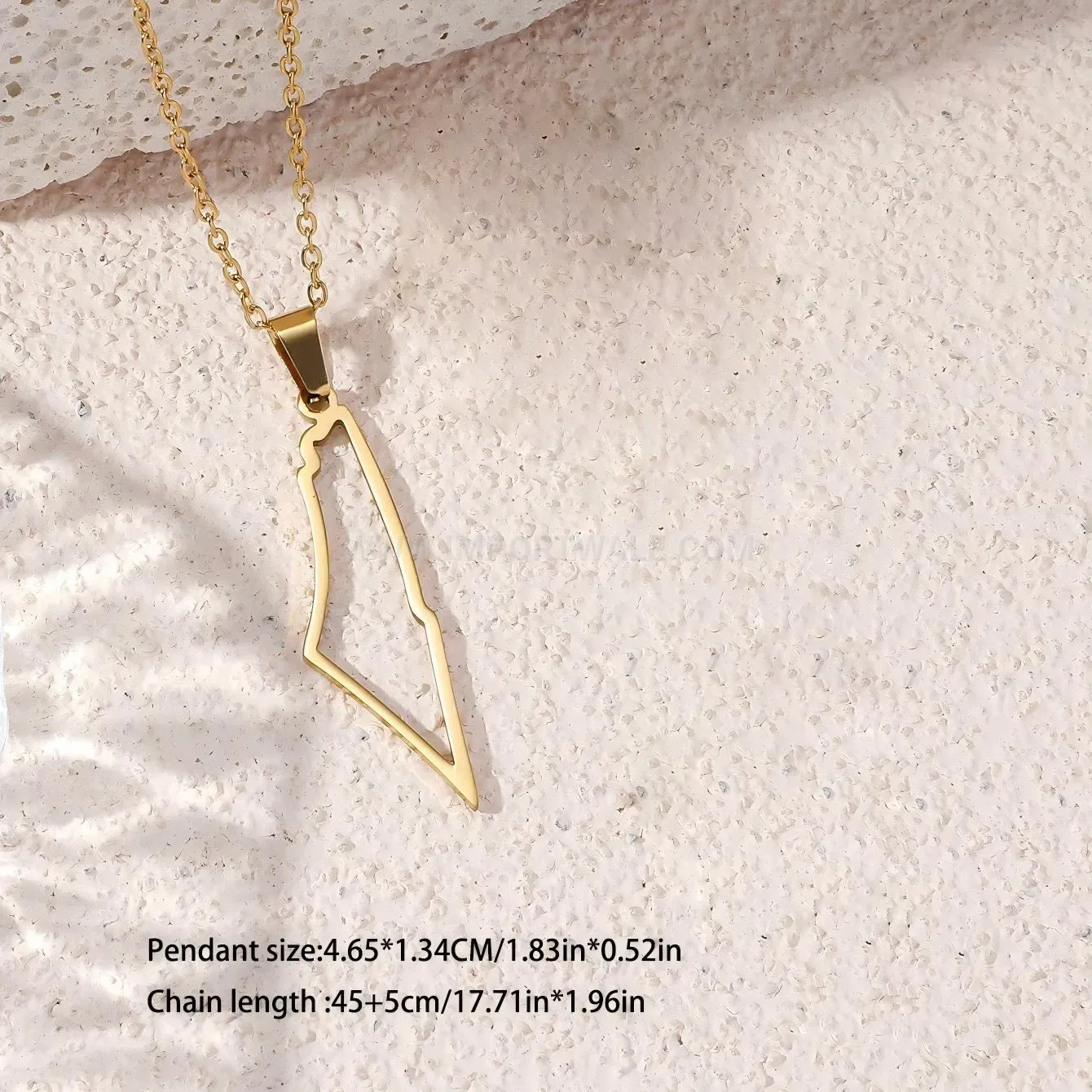 Trendy Hollow Map Peace Amulet Stainless Steel Pendant Necklace