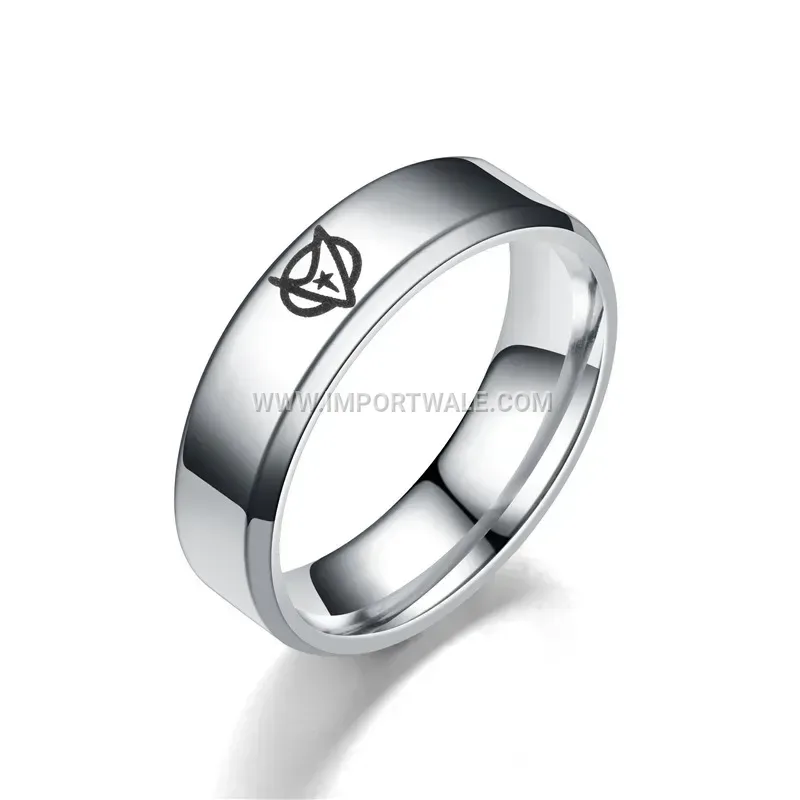 Beveled Edge Stainless Steel Minimalist Band Ring