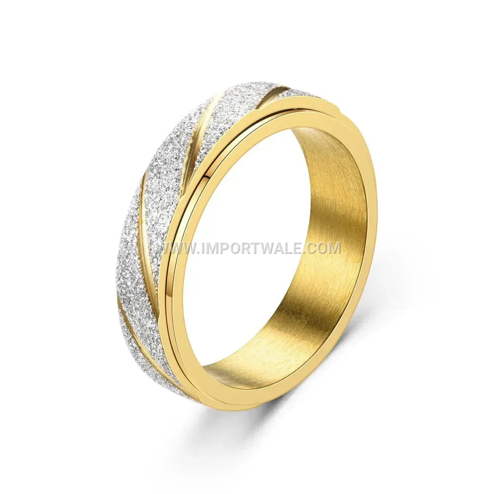 Textured Frosted Metallic Stainless Steel Spinner Ring