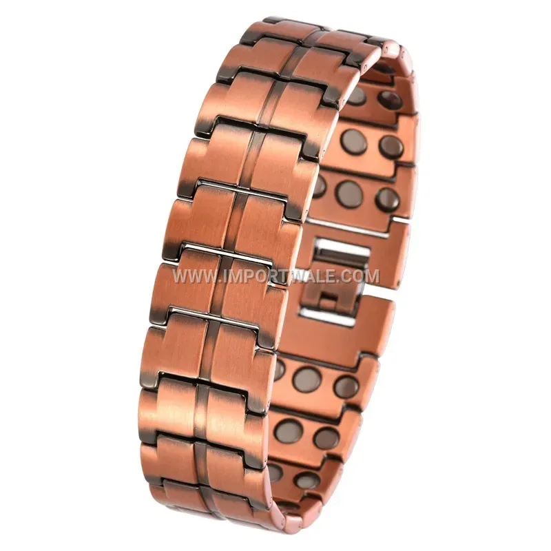 Adjustable Pure Red Copper Magnetic Link Bracelet