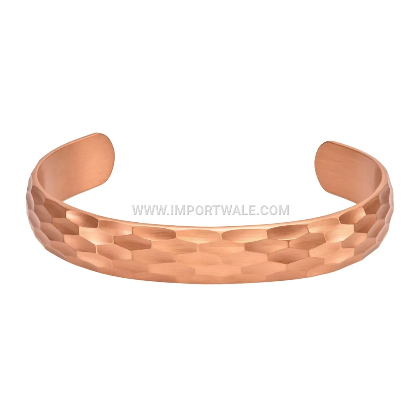 Vintage Rhombus Pattern Adjustable Solid Copper Open Bangle