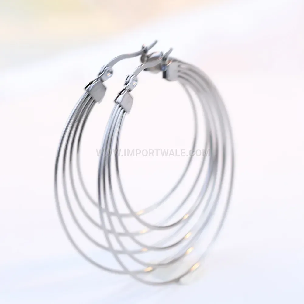 Chic 18K Gold Plated Stainless Steel Large Swirl Hoop Earrings