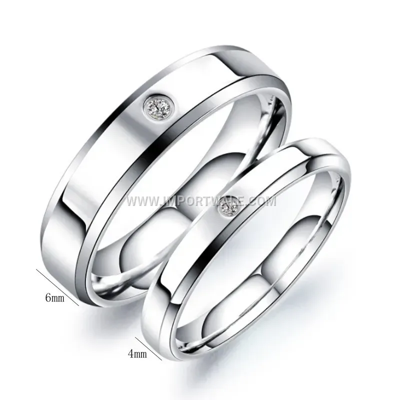Gold Plated Stainless Steel Beveled Zircon Ring